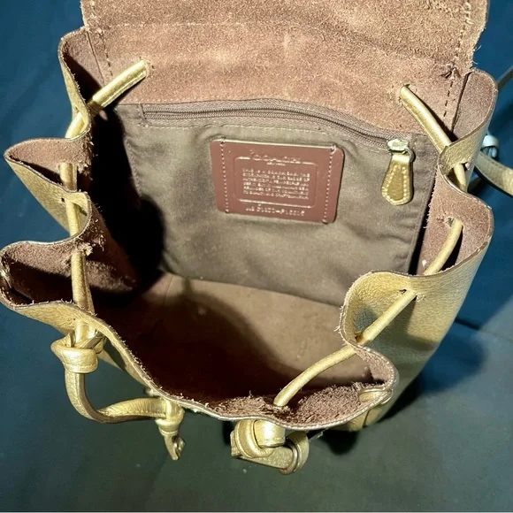 Coach Gold Convertible Backpack Crossbody - Picture 5 of 9